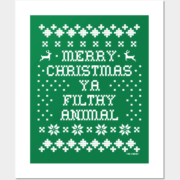 Merry Christmas Ya Filthy Animal Ugly Wall Art by kampdiln